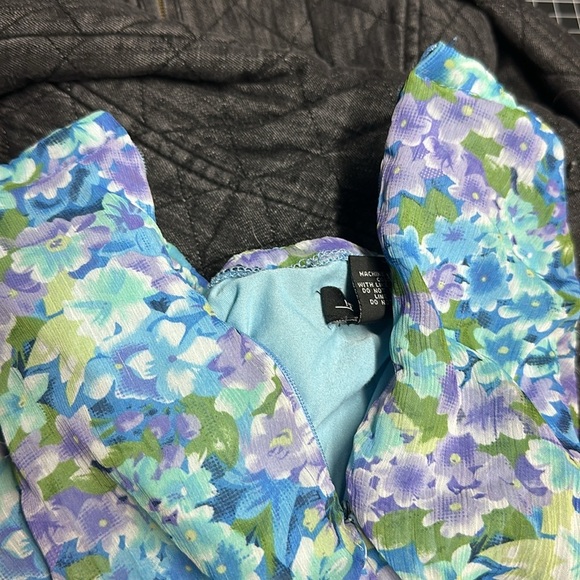 Y2K Notations Floral Vibrant Midi Skirt With Elastic Waist Asymmetrical Flowy - Picture 12 of 15